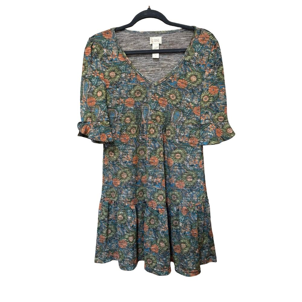 Tracy Porter Floral Babydoll Mini Dress Boho Cottagecore Size Small